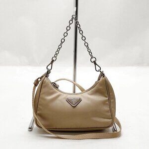 Prada Crossbody Bag Beige Nylon mon684-100625